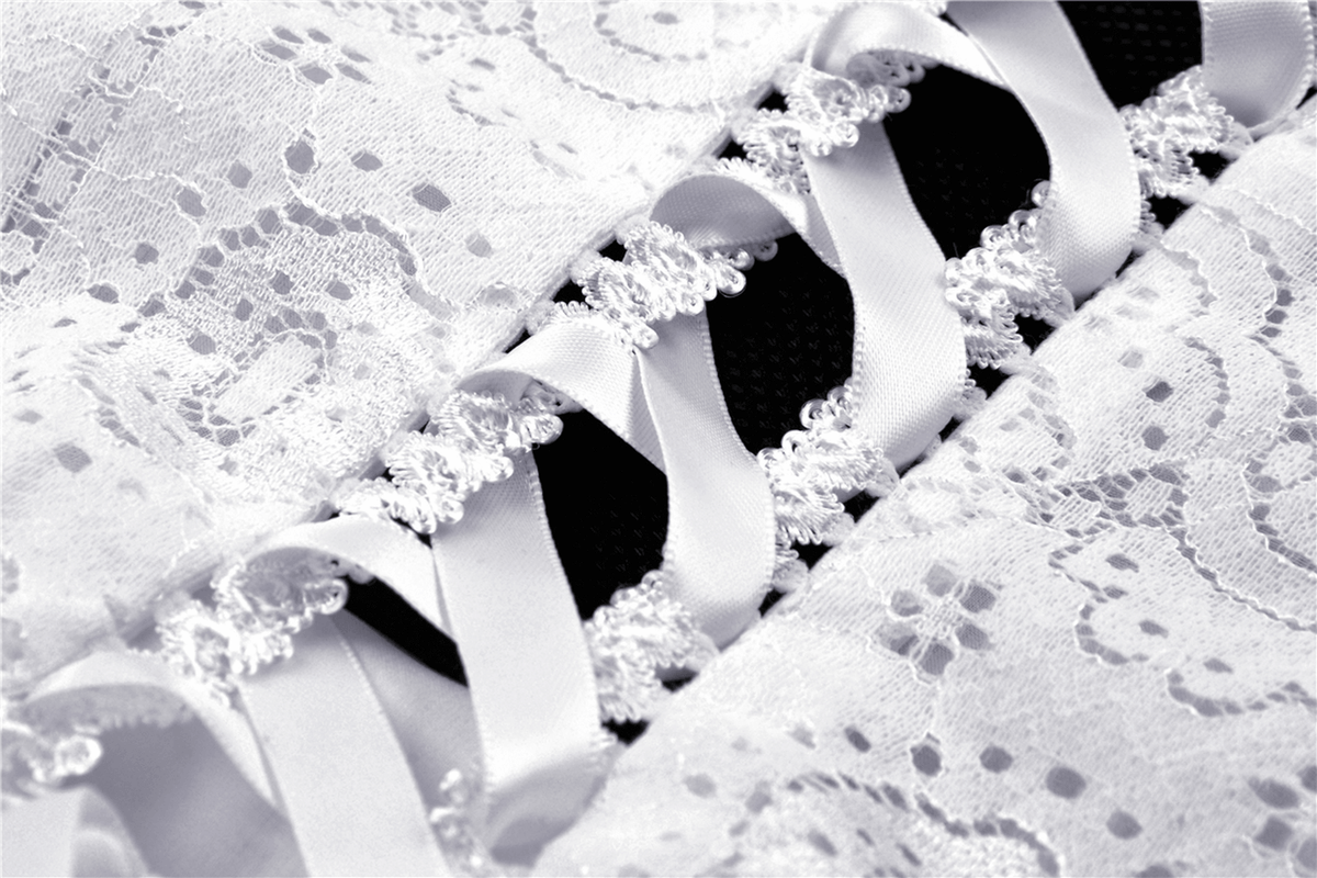 Ladies White Lace Midi Dress with Asymmetric Hem - image 7