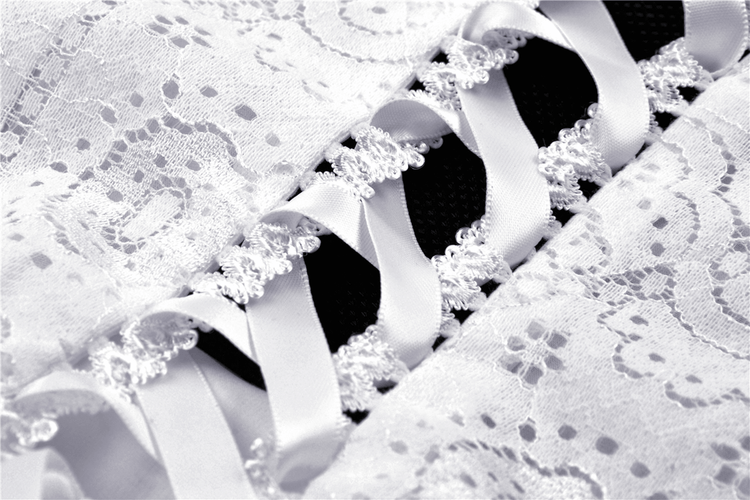 Ladies White Lace Midi Dress with Asymmetric Hem - image 7