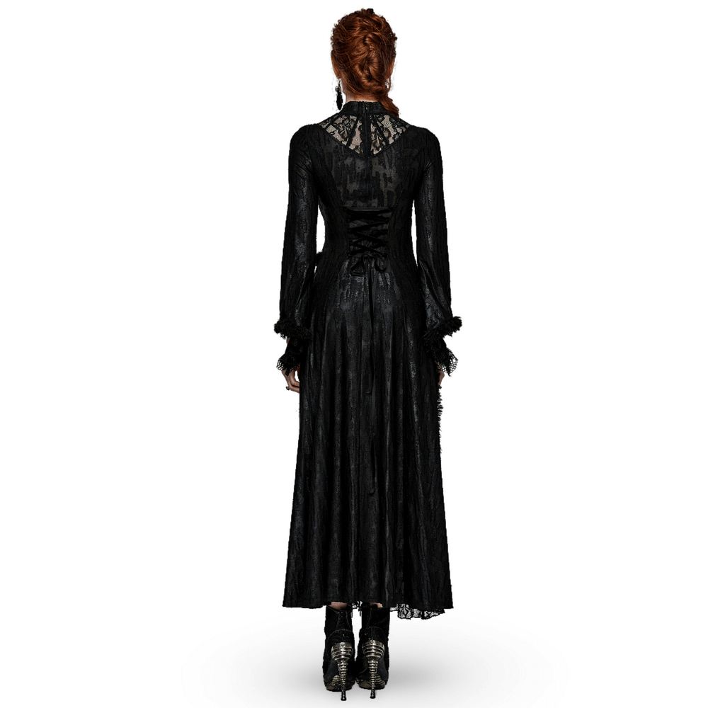 Layered Lace Gothic Elegance Long Slim Fit Dress - image 2