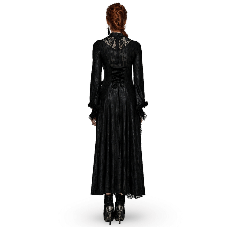 Layered Lace Gothic Elegance Long Slim Fit Dress - image 2