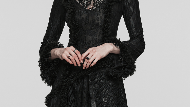 Layered Lace Gothic Elegance Long Slim Fit Dress - image 11