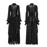 Layered Lace Gothic Elegance Long Slim Fit Dress - image 3