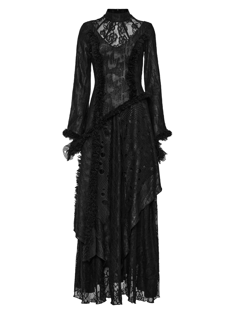 Layered Lace Gothic Elegance Long Slim Fit Dress - image 4