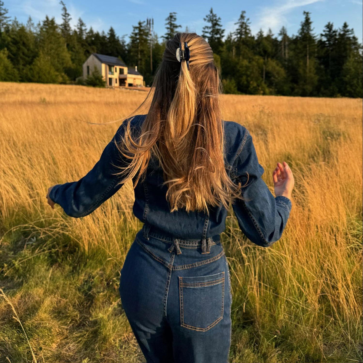 Lil Effing Clip in Blueberry worn in hair