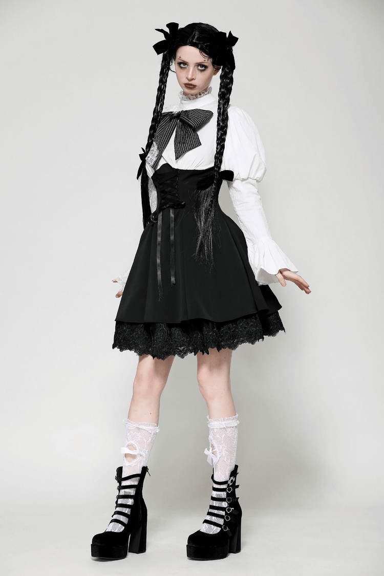 Lolita Dress with Lace Sleeves and Corset Waist - image 15