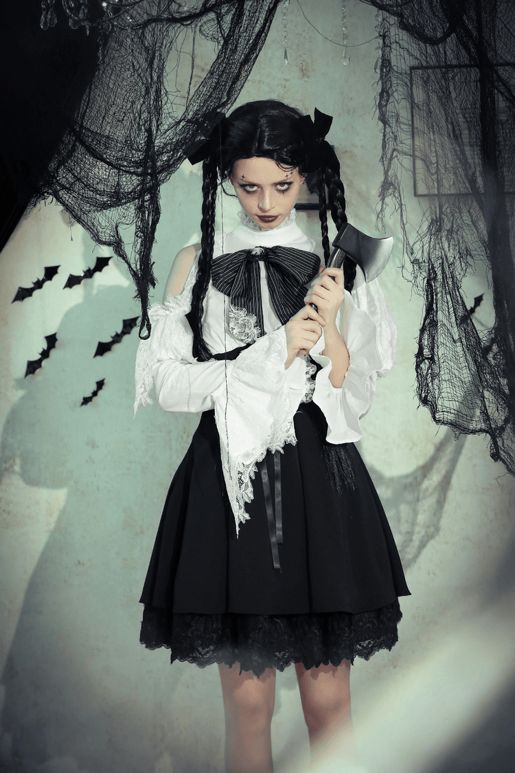 Lolita Dress with Lace Sleeves and Corset Waist - image 17