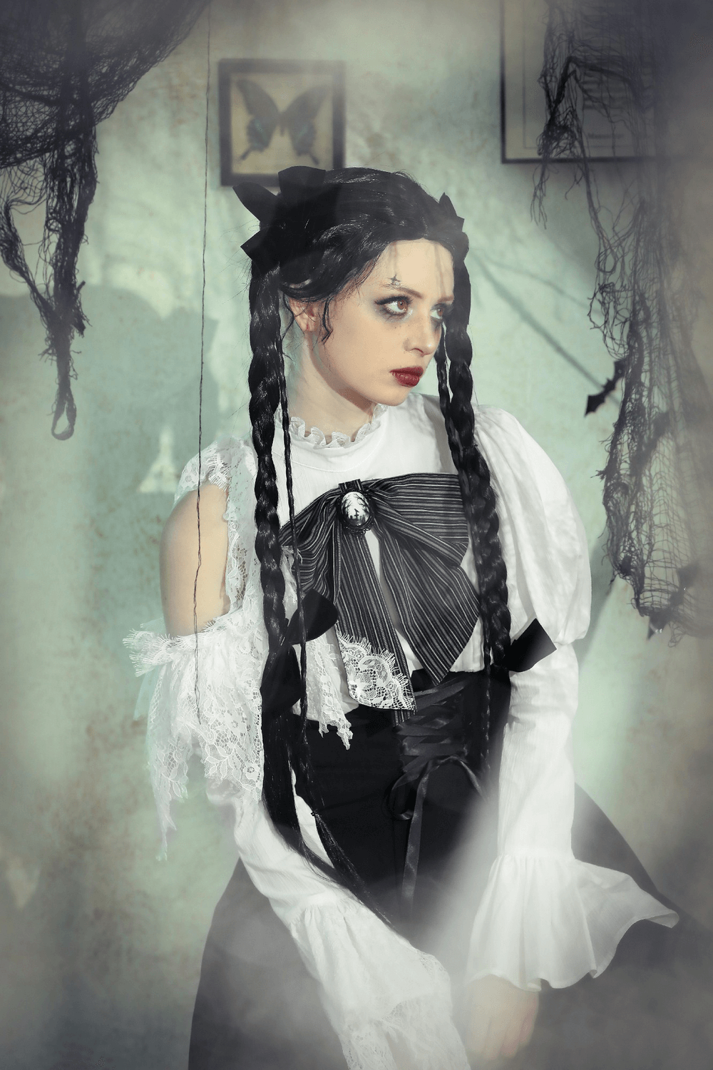 Lolita Dress with Lace Sleeves and Corset Waist - image 16