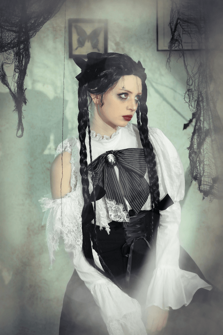 Lolita Dress with Lace Sleeves and Corset Waist - image 16