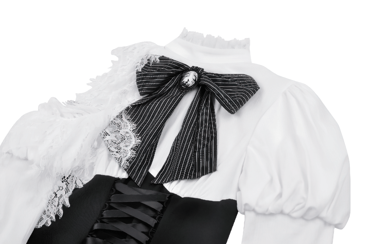 Lolita Dress with Lace Sleeves and Corset Waist - image 6