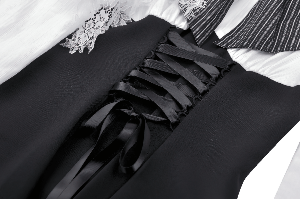Lolita Dress with Lace Sleeves and Corset Waist - image 9