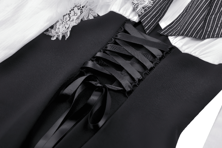 Lolita Dress with Lace Sleeves and Corset Waist - image 9