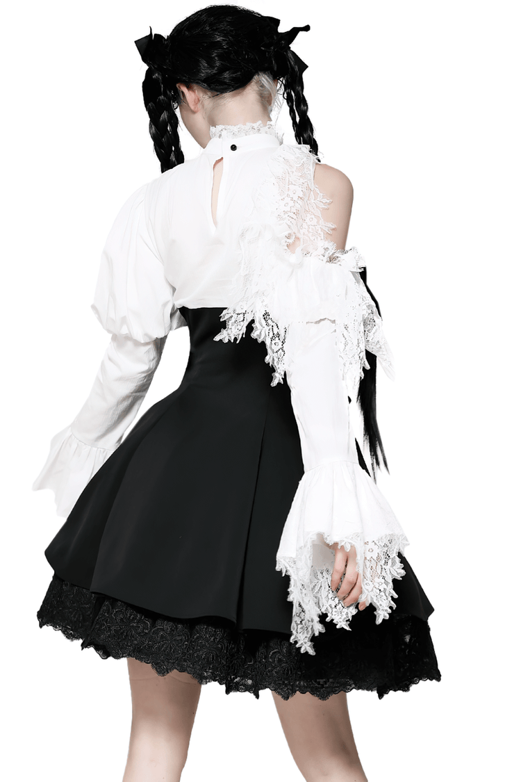 Lolita Dress with Lace Sleeves and Corset Waist - image 2