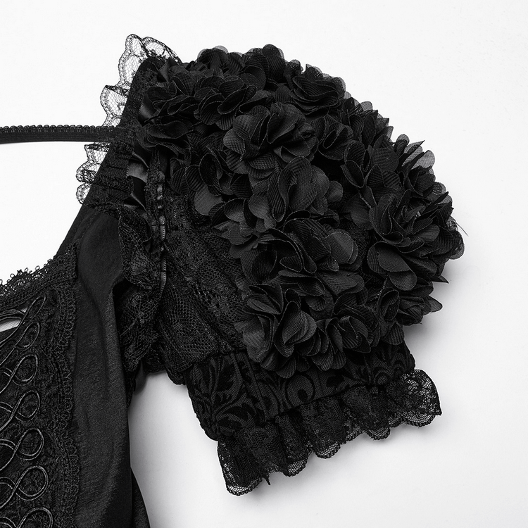 Lolita Sweet Cool Dress with Puff Sleeves and Lace - image 7