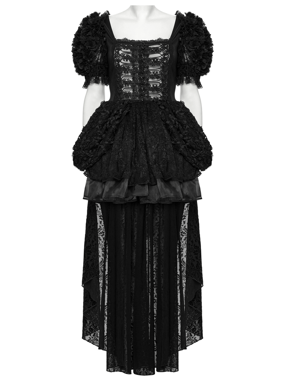 Lolita Sweet Cool Dress with Puff Sleeves and Lace - image 6
