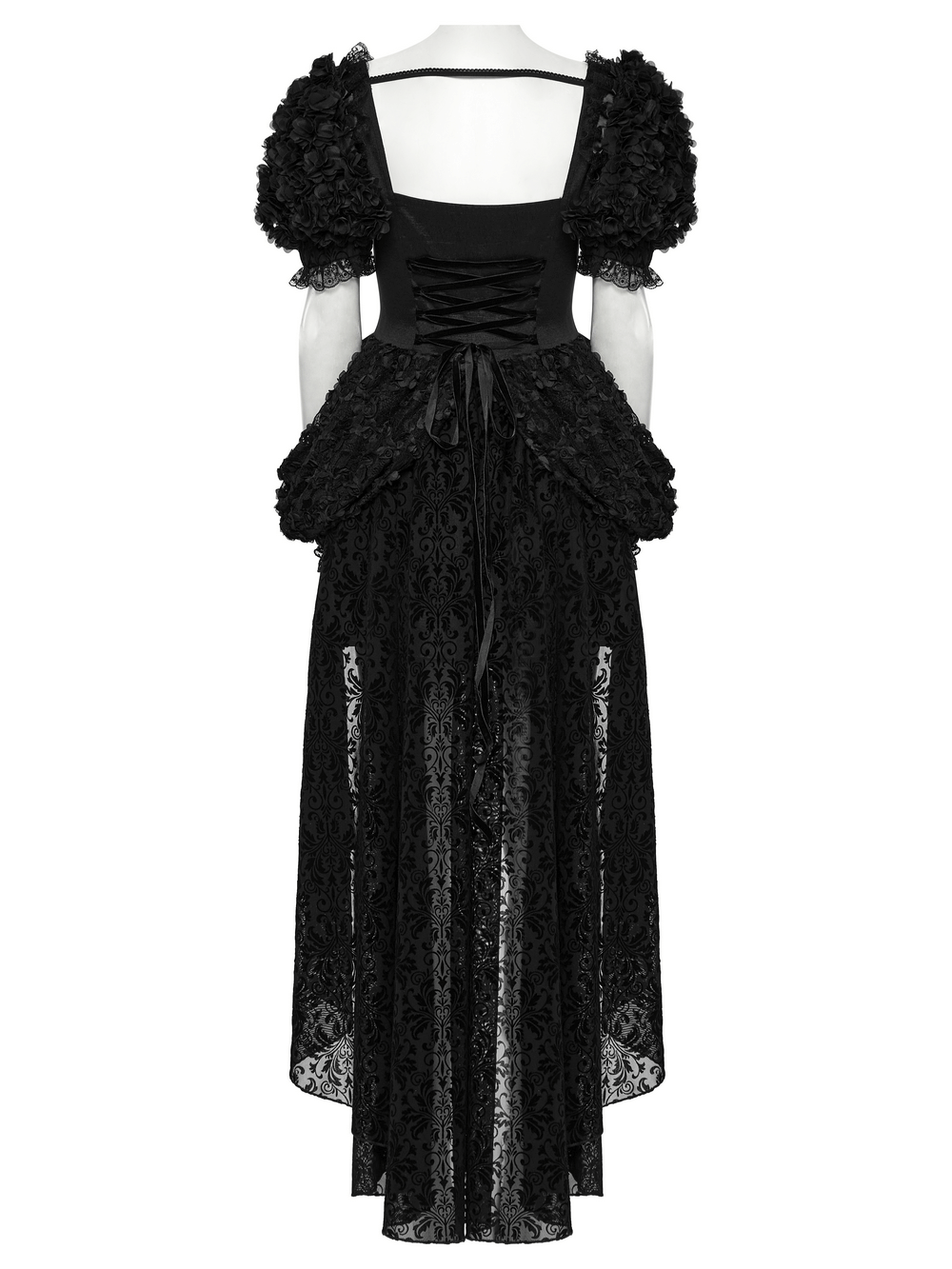 Lolita Sweet Cool Dress with Puff Sleeves and Lace - image 4