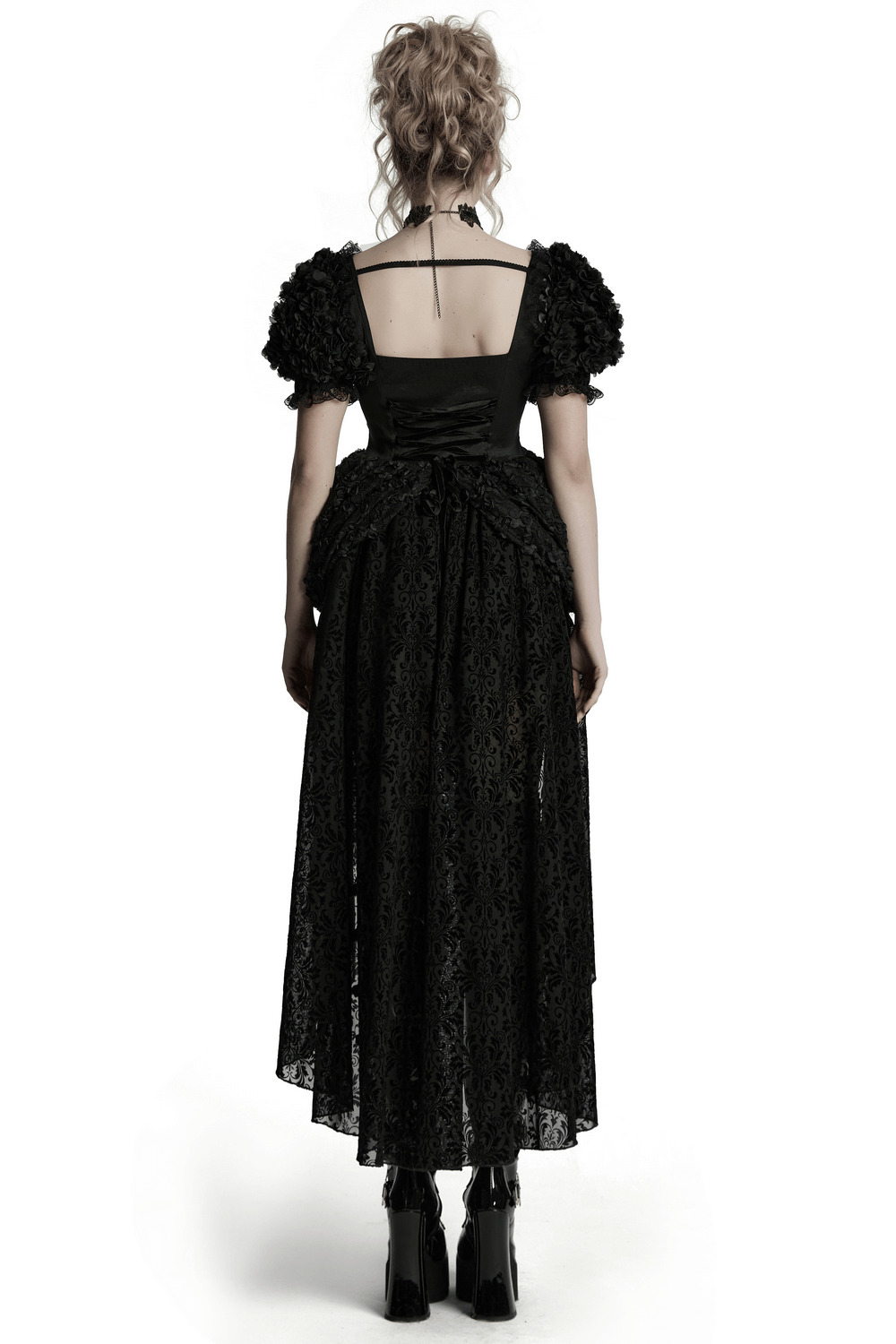 Lolita Sweet Cool Dress with Puff Sleeves and Lace - image 2