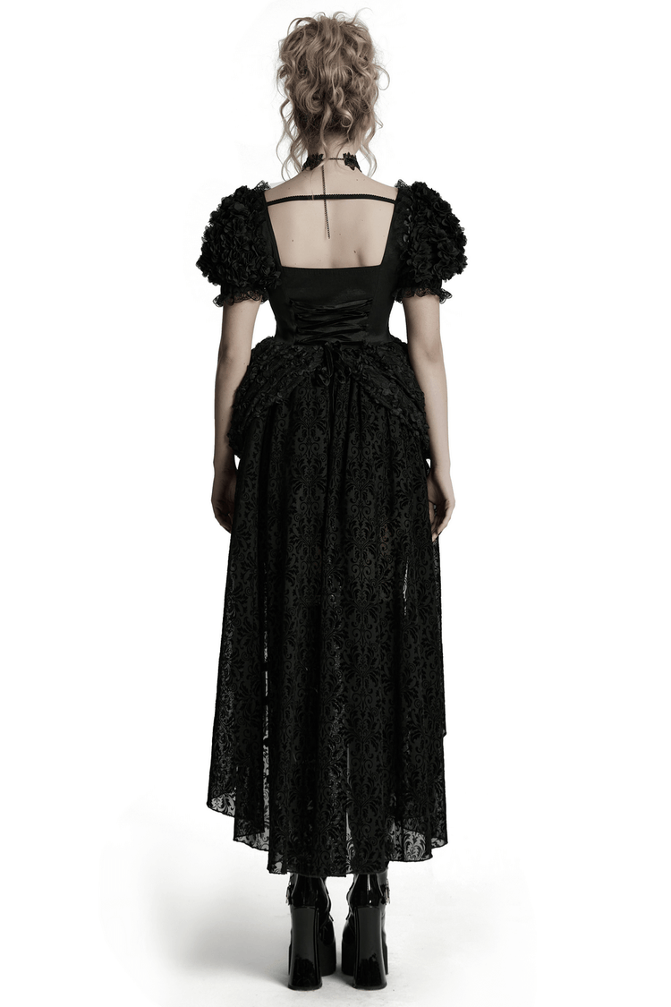 Lolita Sweet Cool Dress with Puff Sleeves and Lace - image 2