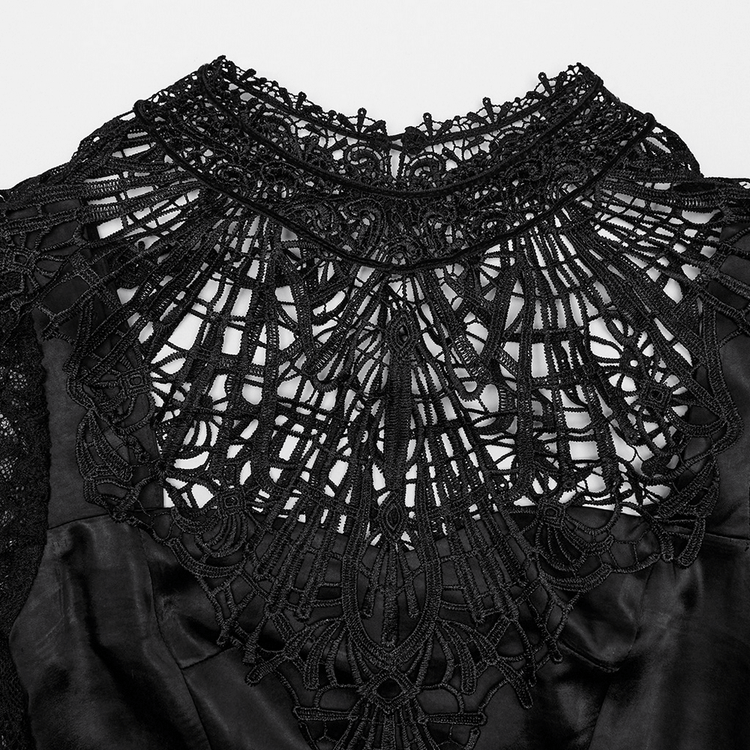 US SALE of Long Gothic Dress with Lace Sleeves and Drawstring Back - image 7