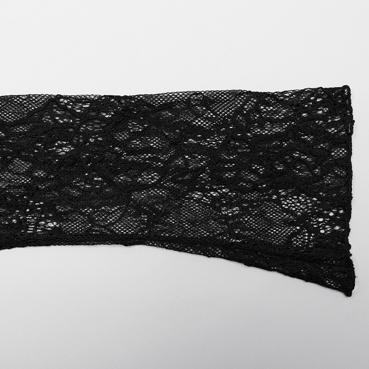 Long Gothic Dress with Lace Sleeves and Drawstring Back - image 9