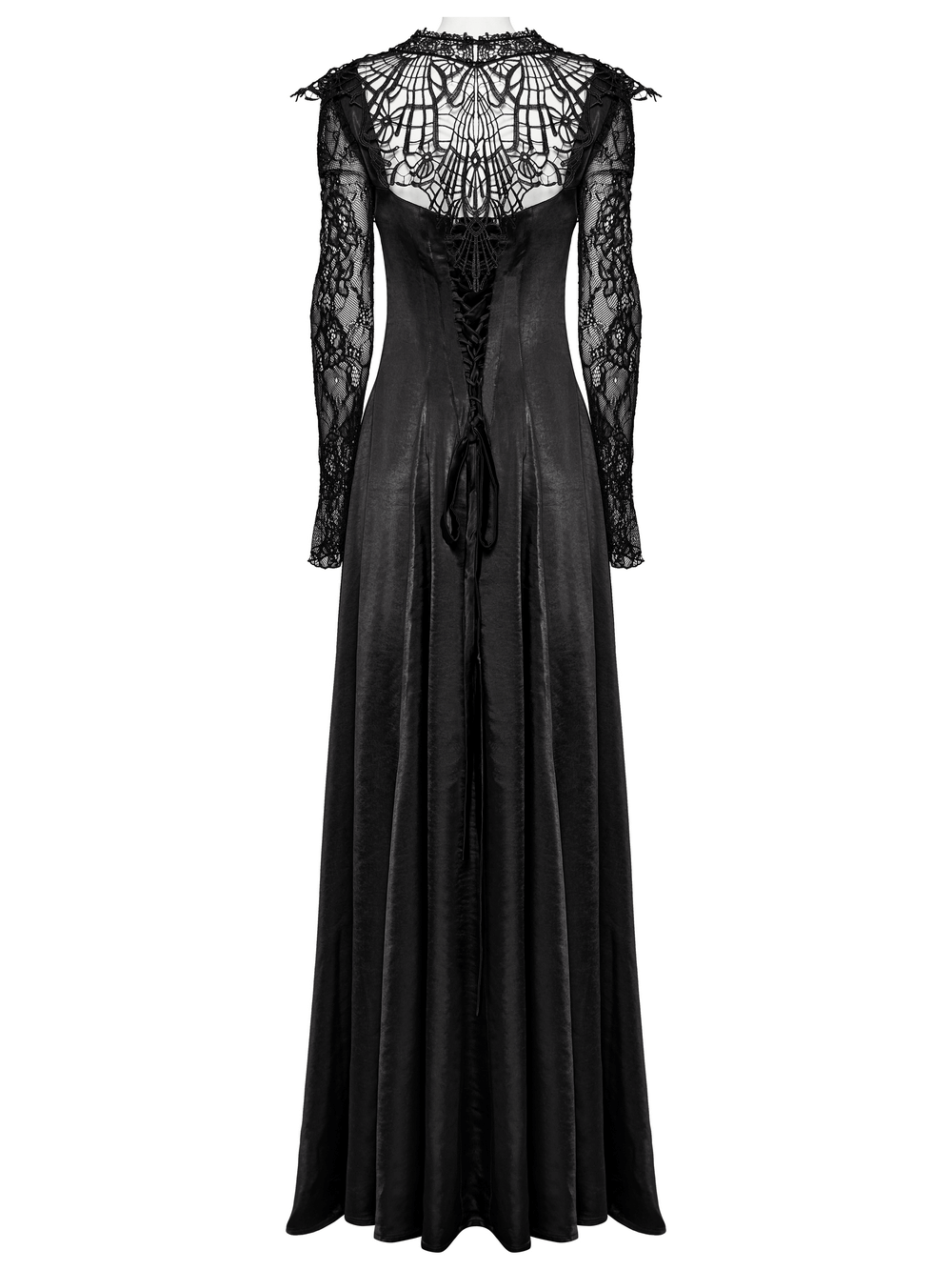US SALE of Long Gothic Dress with Lace Sleeves and Drawstring Back - image 6