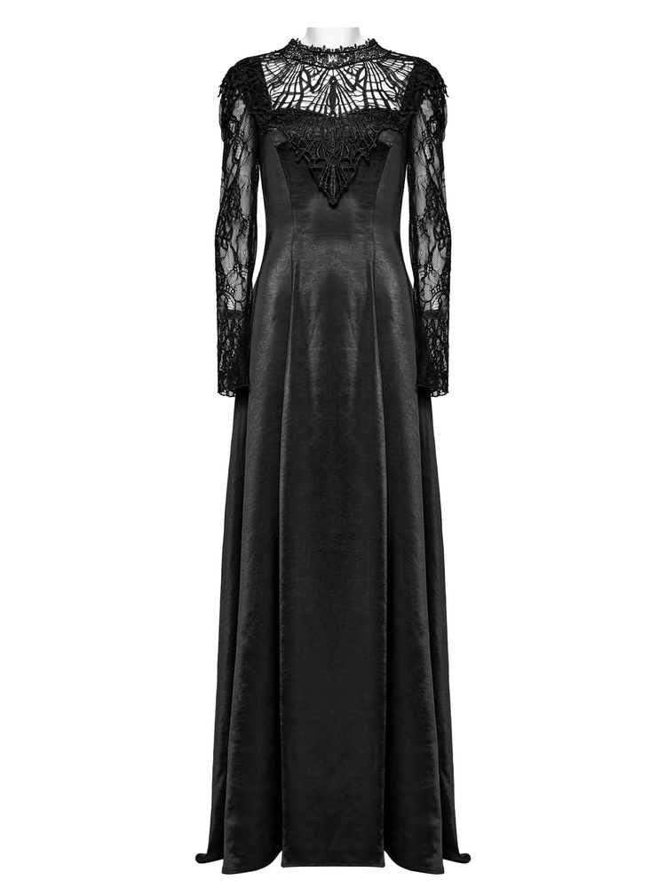 US SALE of Long Gothic Dress with Lace Sleeves and Drawstring Back - image 4