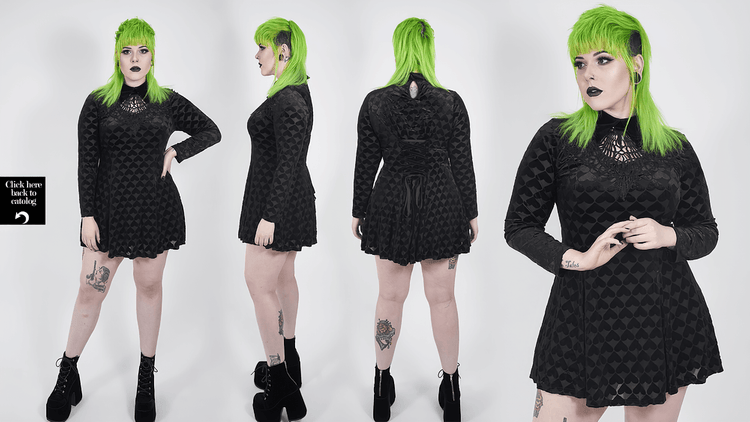 Lux Velvet Gothic Dress with Night Vines Hollow-Out - image 12
