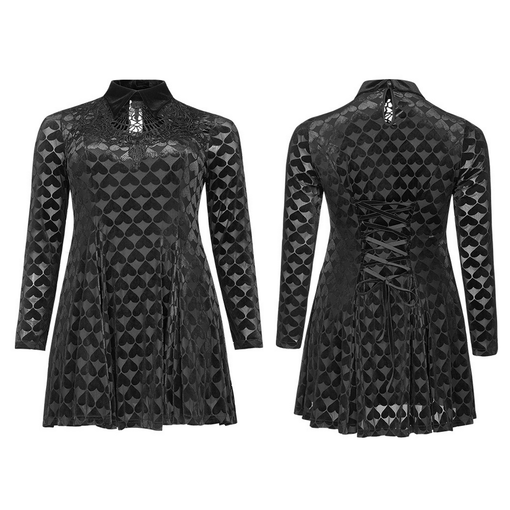 Lux Velvet Gothic Dress with Night Vines Hollow-Out - image 3