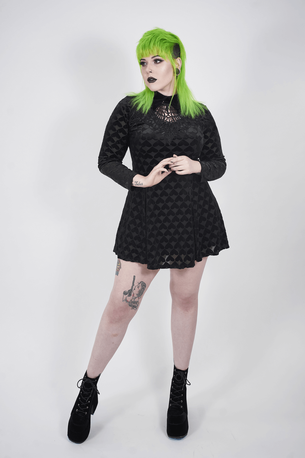 Lux Velvet Gothic Dress with Night Vines Hollow-Out - image 10