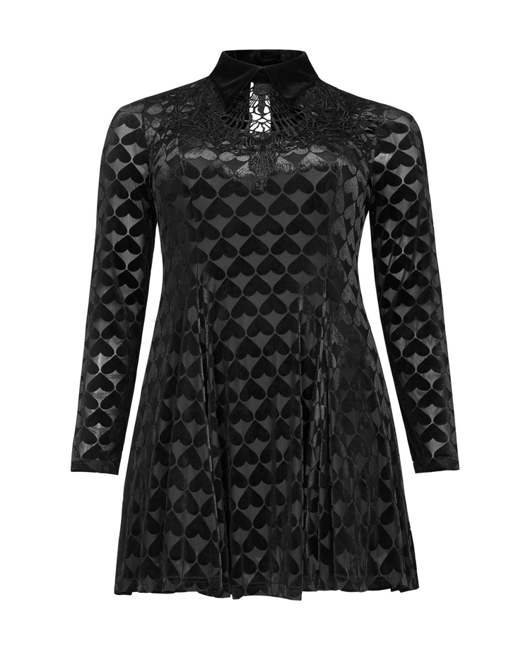 Lux Velvet Gothic Dress with Night Vines Hollow-Out - image 4