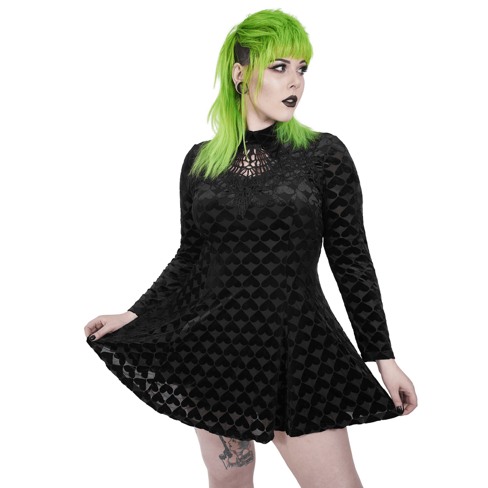Lux Velvet Gothic Dress with Night Vines Hollow-Out - image 1