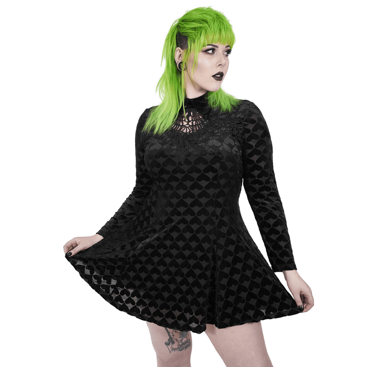 Lux Velvet Gothic Dress with Night Vines Hollow-Out - image 1