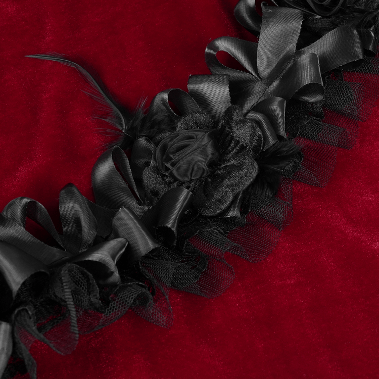 Luxurious Burgundy Velvet Gothic Lolita Dress with Straps - image 11