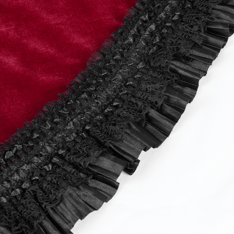 Luxurious Burgundy Velvet Gothic Lolita Dress with Straps - image 12
