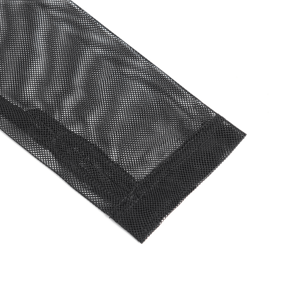 Mesh Sleeved Asymmetrical Dress with Buckles and Zipper - image 12