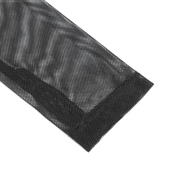Mesh Sleeved Asymmetrical Dress with Buckles and Zipper - image 12