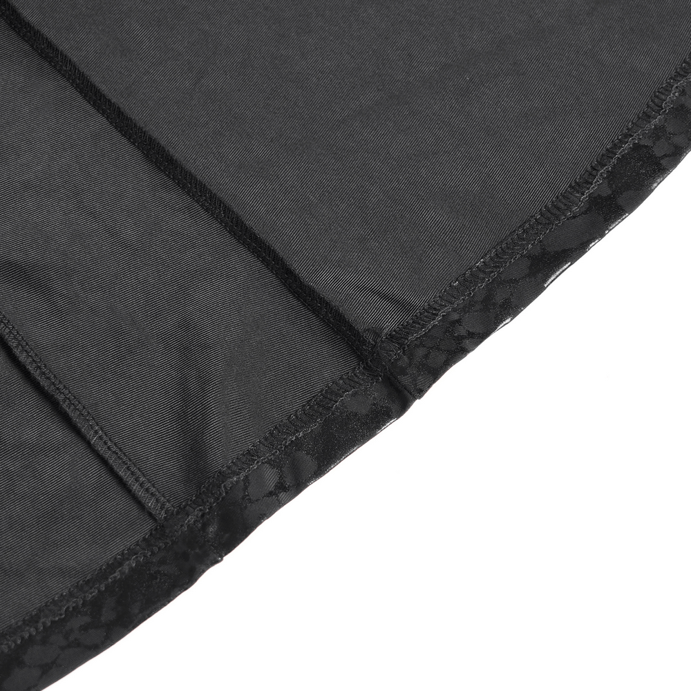 Mesh Sleeved Asymmetrical Dress with Buckles and Zipper - image 14