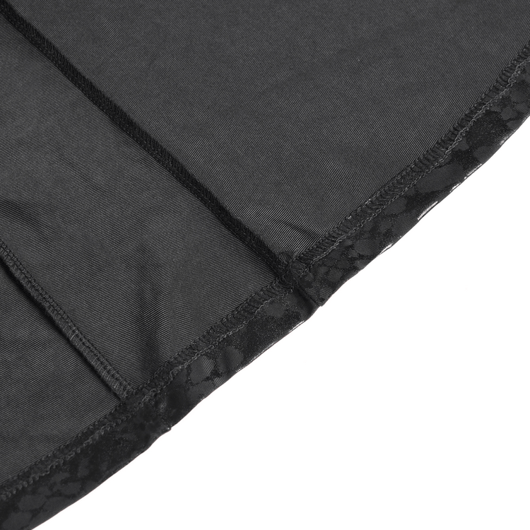 Mesh Sleeved Asymmetrical Dress with Buckles and Zipper - image 14