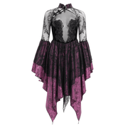 Mysterious Lace Cheongsam Dress with High Collar - image 3