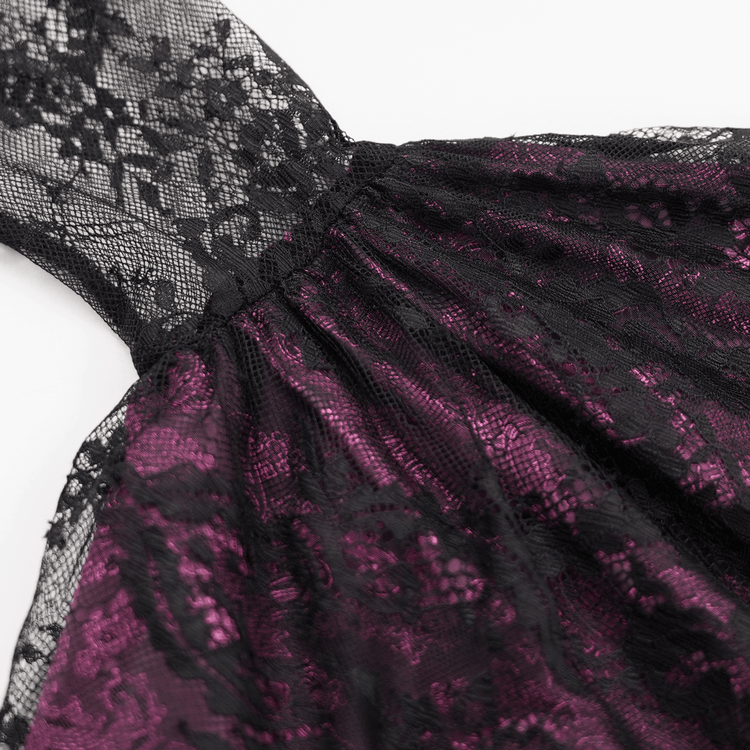 Mysterious Lace Cheongsam Dress with High Collar - image 9