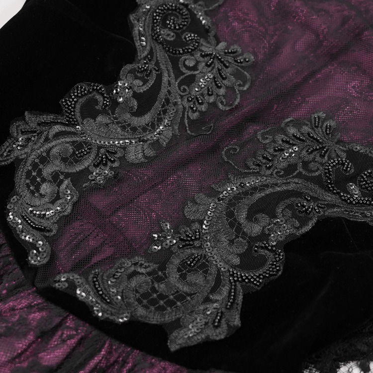Mysterious Lace Cheongsam Dress with High Collar - image 10