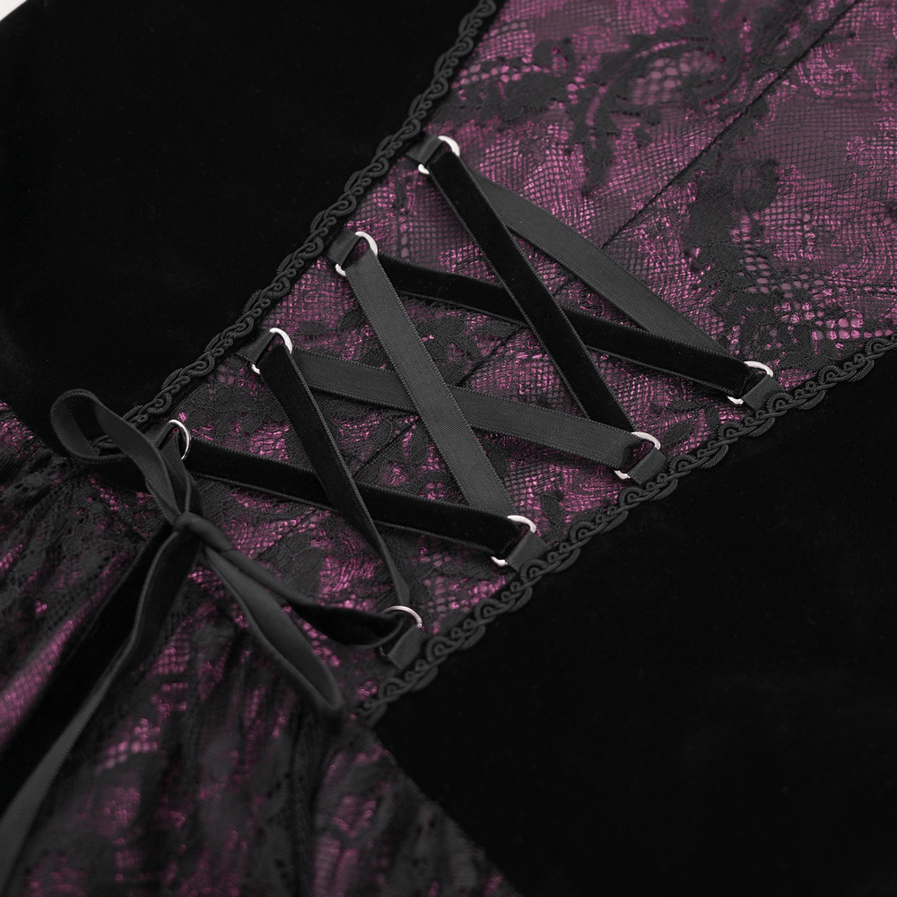 Mysterious Lace Cheongsam Dress with High Collar - image 8