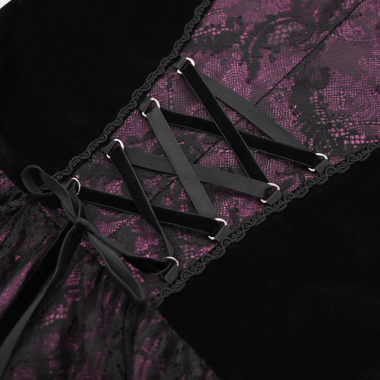 Mysterious Lace Cheongsam Dress with High Collar - image 8