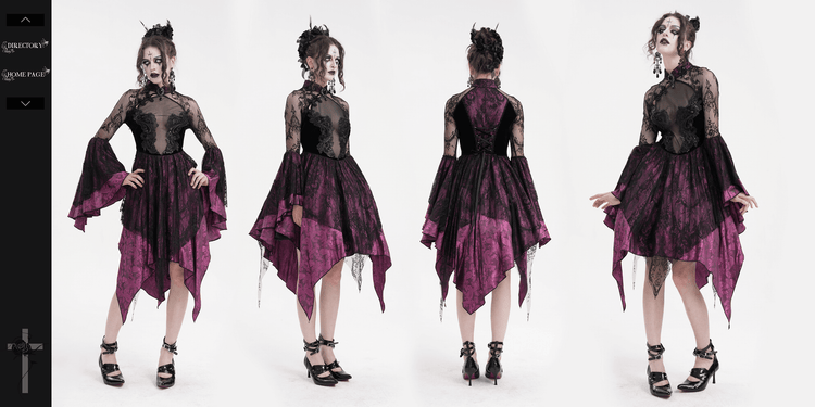 Mysterious Lace Cheongsam Dress with High Collar - image 17