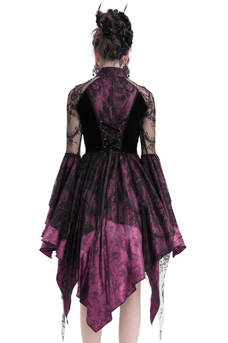 Mysterious Lace Cheongsam Dress with High Collar - image 2