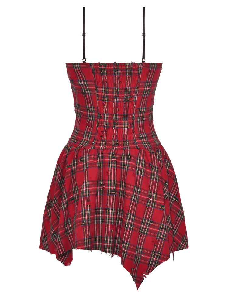 Plaid Corset Dress with Punk-Inspired Strap Details - image 5