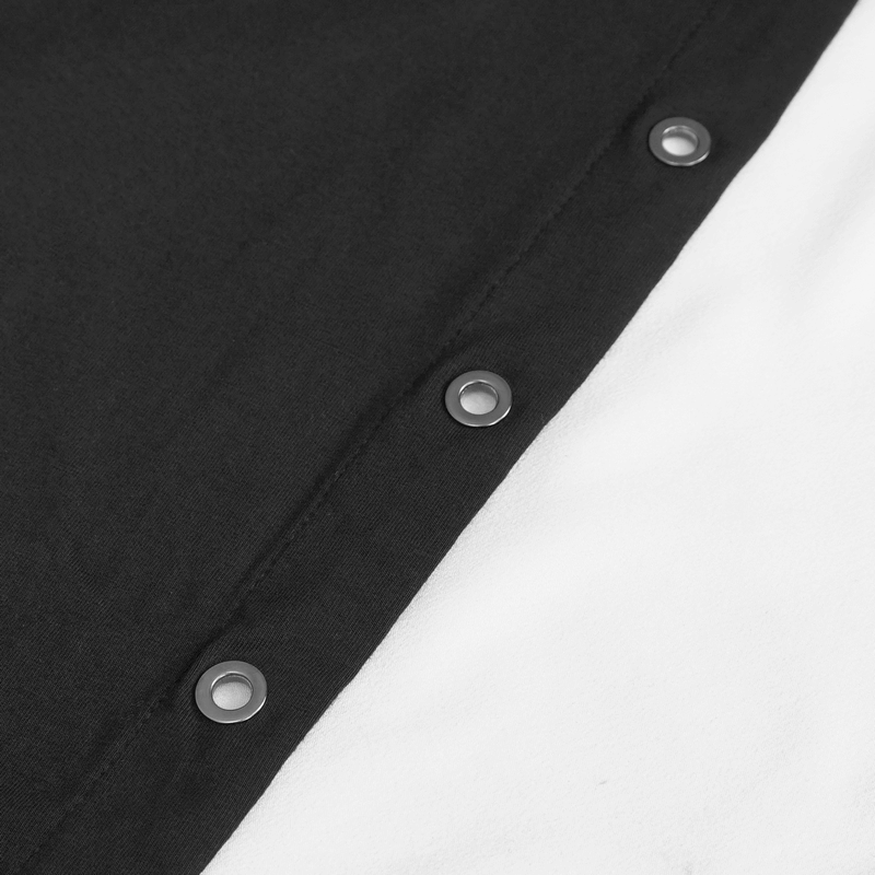 Punk Drawstring Bodycon Dress with OverSized Hood / Gothic Black Short Female Dress - image 19