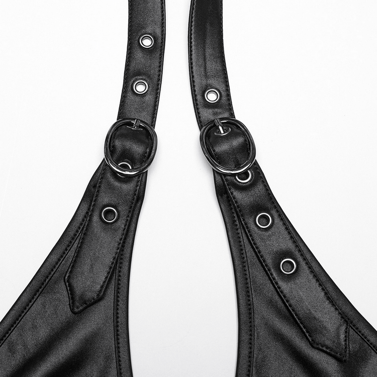 Punk Halter Neck Dress with Lace-Up and Chiffon Hem - image 10