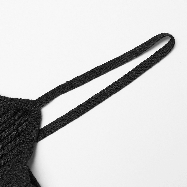 Punk Harness Ribbed Dress Set with Adjustable Details - image 9