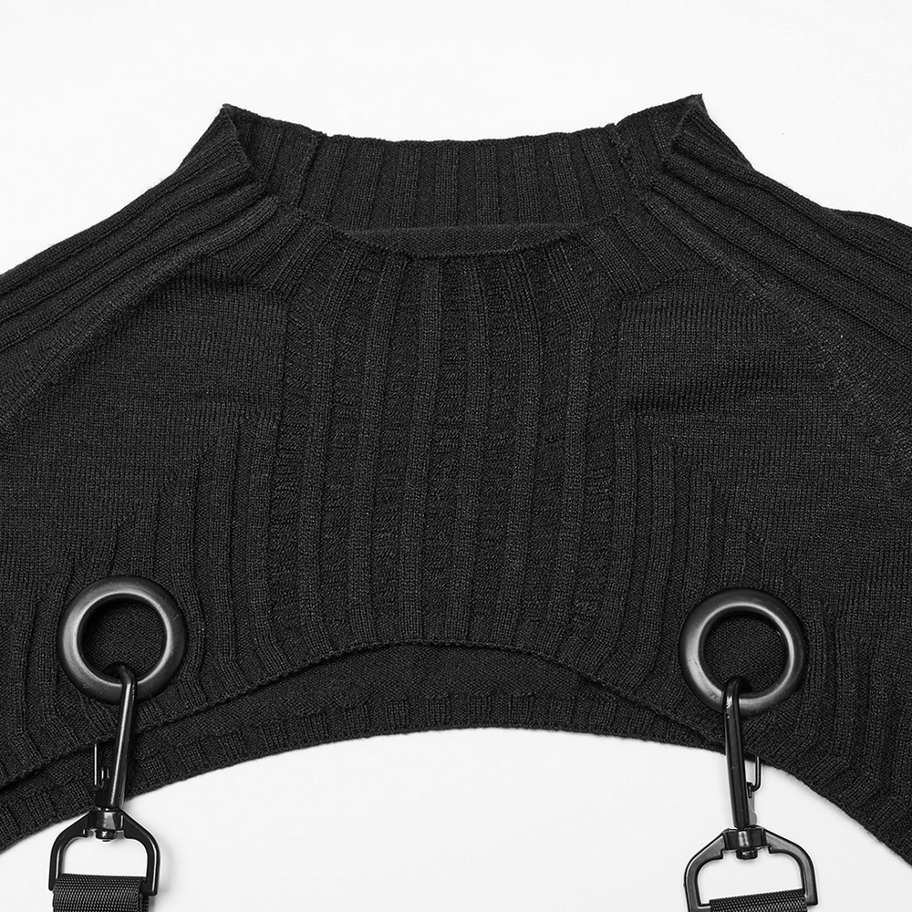 Punk Harness Ribbed Dress Set with Adjustable Details - image 8