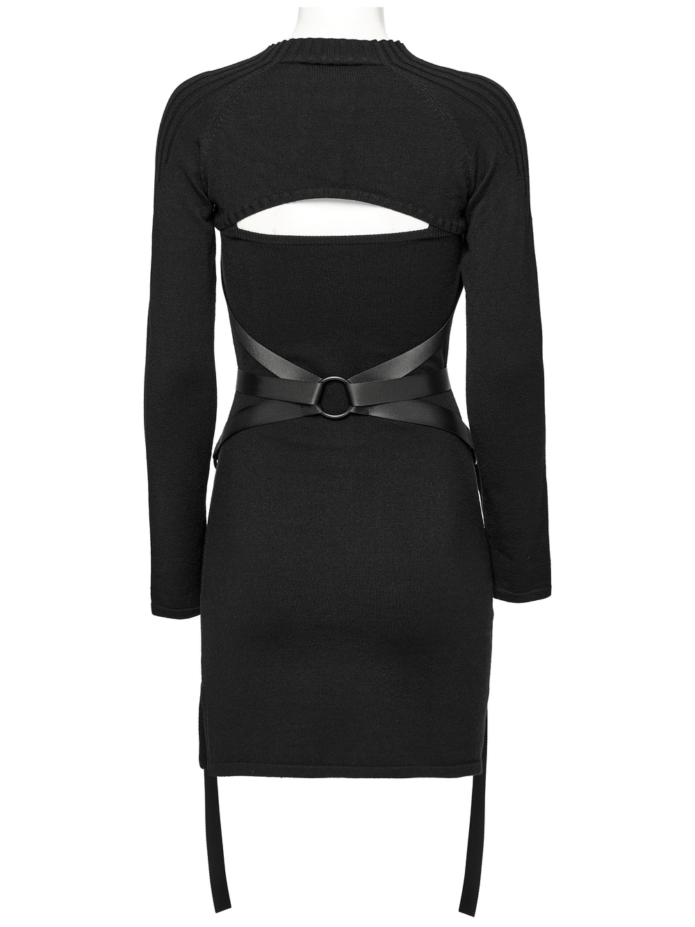 Punk Harness Ribbed Dress Set with Adjustable Details - image 7